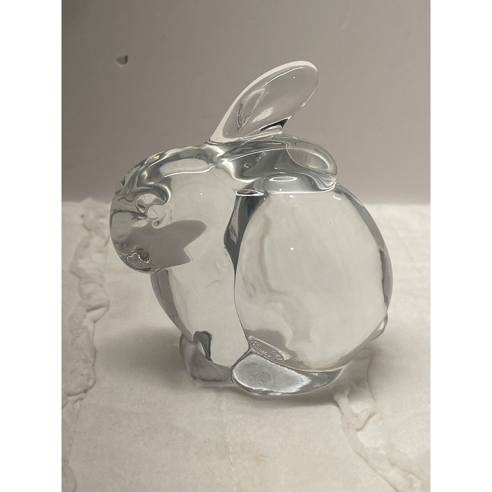 Vintage‎ Bunny Rabbit Glass Figurine Paperweight Collectible